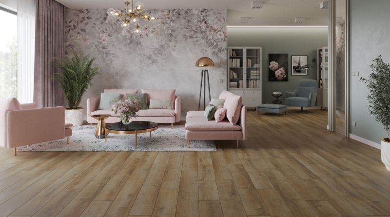 Laminatgulv Dąb Volterra AC5 128,5x28 cm Brun 2,878 m²
