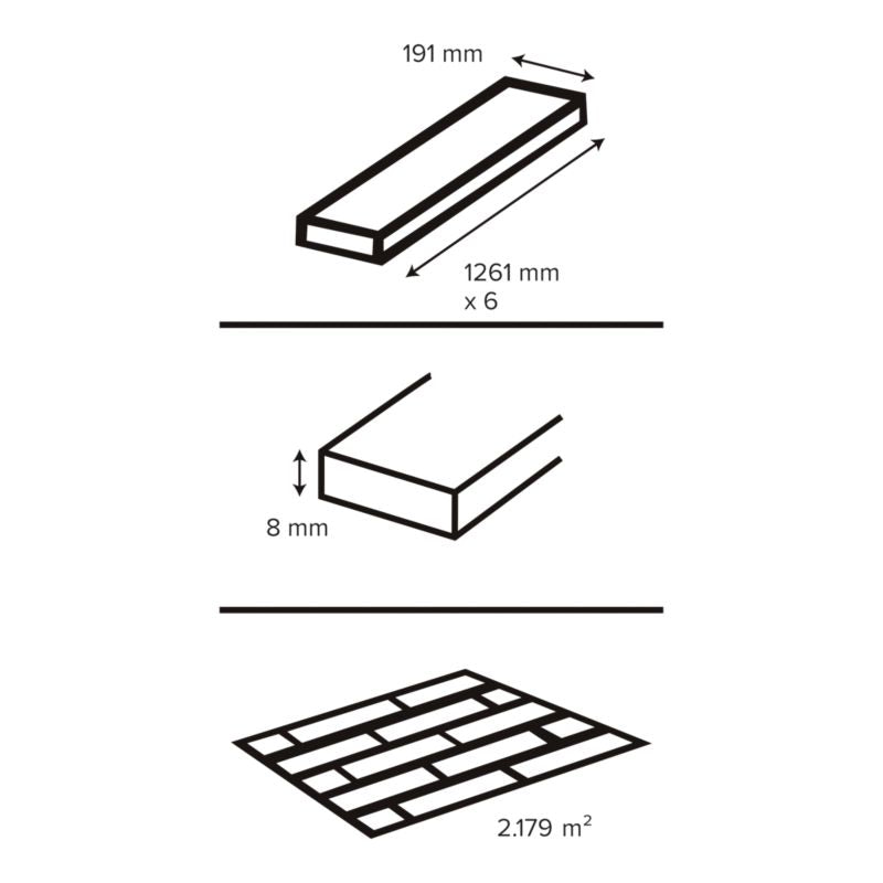 Laminatgulv Willow Eg 8 mm 2,179 m²