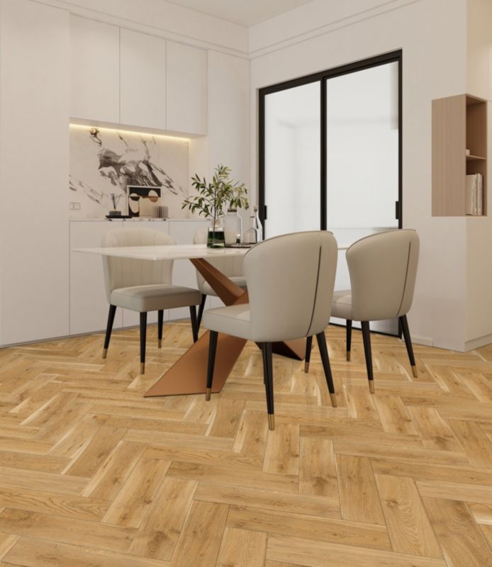 Vandtætte laminatgulvpaneler Knap Eg Flader AC5 8 mm 60 x 10 cm 1,8 m²