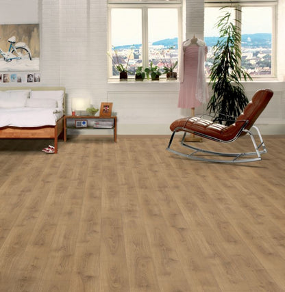 Laminatgulv Dąb Quercus 129,2x19,3 cm Brun 1,994 m²