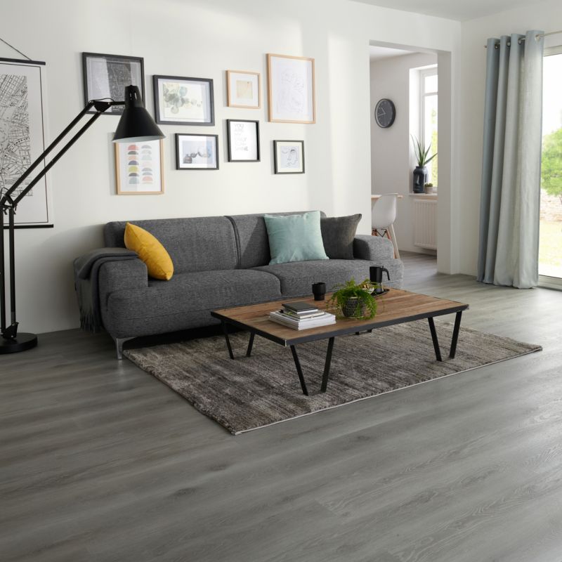 GoodHome vinylgulvpaneler 18 x 122 cm grå 2,2 m2