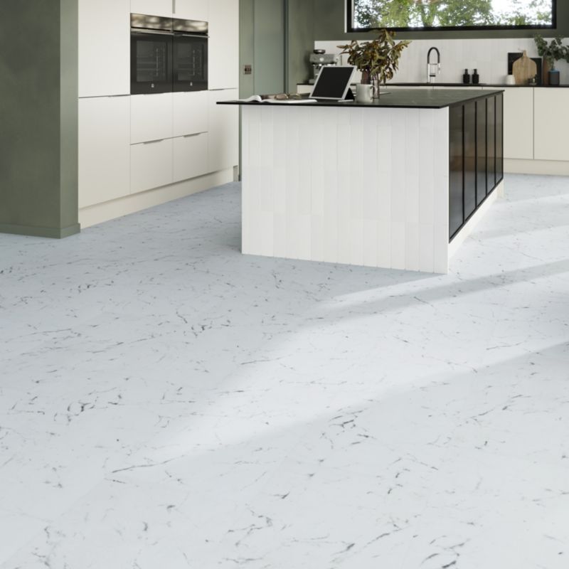 GoodHome SPC White Marble vinylgulvpaneler 1,92 m²