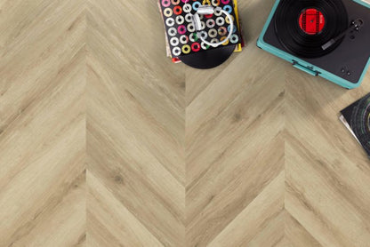 Floornity SPC vinylgulvpaneler i sildebensmønster, Eg Annabelle, 1,44 m²