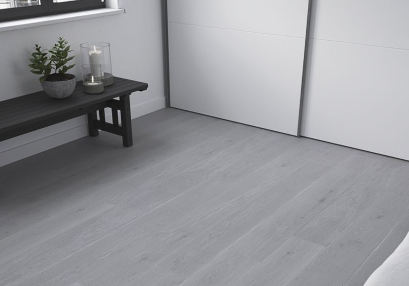 Vandtætte vinylgulvpaneler GoodHome grå eg plank 2,2 m²