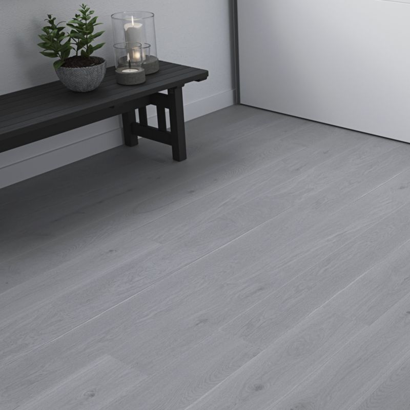 Vandtætte vinylgulvpaneler GoodHome grå eg plank 2,2 m²
