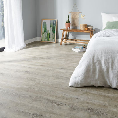 Vandtætte vinylgulvpaneler GoodHome egetræ plank gråbrun patineret 2,2 m²