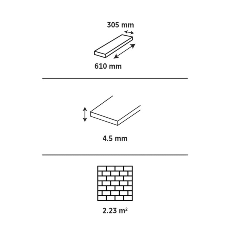Vinylgulv SPC Granito 2,23 m² Grå