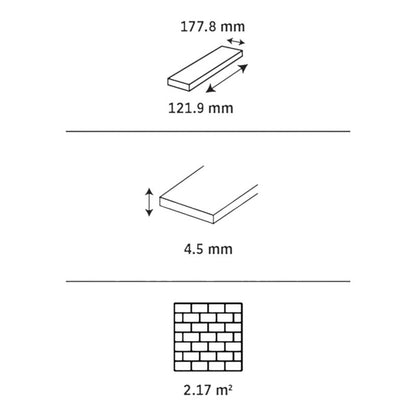 Vinylgulvpanel SPC Light Natural 121,9x17,8 cm 2,17 m²
