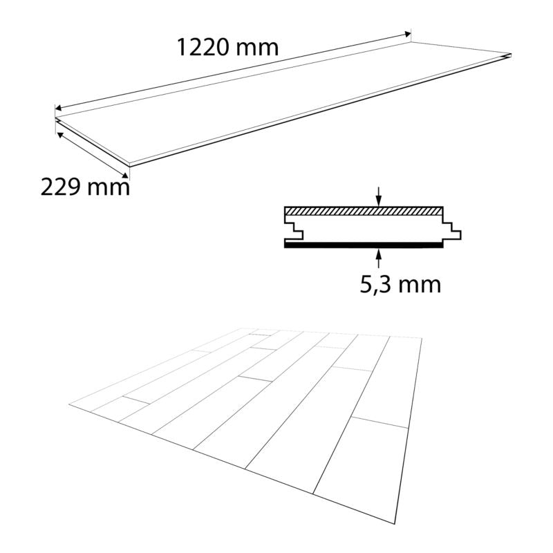 Vinylgulv Eg Tava Plus 1220x229 mm 2,24 m²