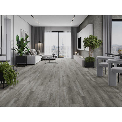 Mexen Claremont grå vinylgulvpaneler 1240 x 182 mm, 8 stk.