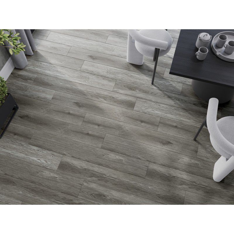 Mexen Claremont grå vinylgulvpaneler 1240 x 182 mm, 8 stk.