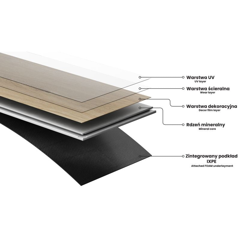 Mexen El Paso valnød vinylgulvpaneler 1240x182 mm, 8 stk.