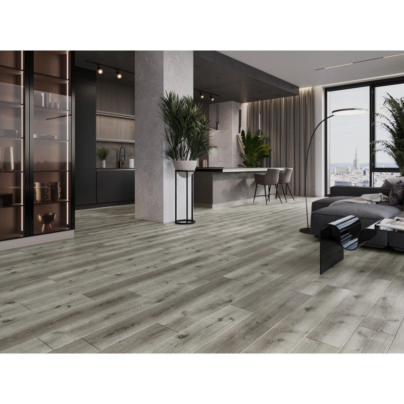 Mexen Lago Vista vinylgulvpaneler 1240 x 182 mm grå, 8 stk.