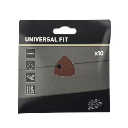 Universal slibepapir 93 mm med velcro, strygejern-form, mix, 10 stk.