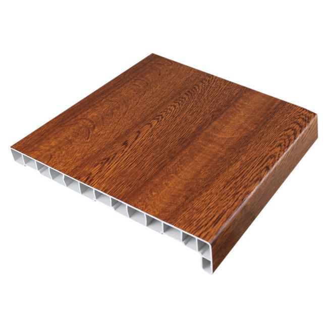 Indvendig PVC vindueskarm Form 30 x 126 cm i gylden eg