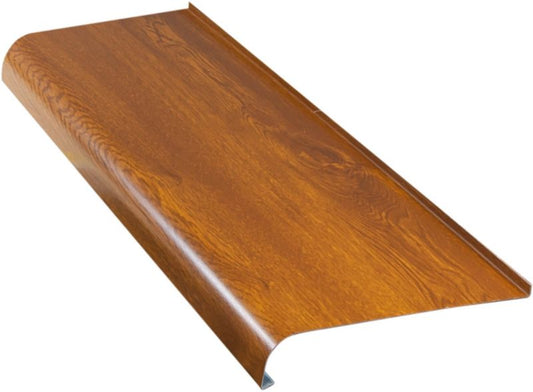 Stål udvendig vindueskarm Plastiking 25 x 120 cm i gylden eg
