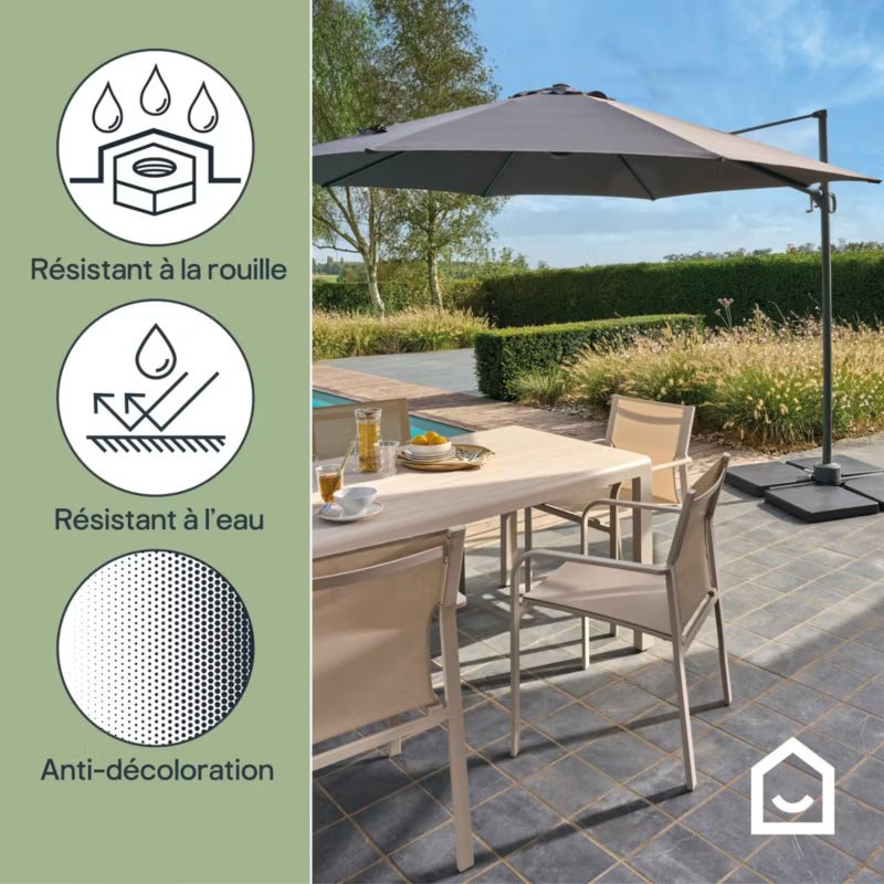 Parasol Brindisi Ø350 cm Antracitgrå