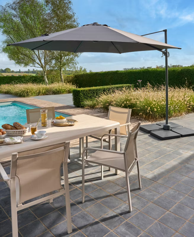 Parasol Brindisi Ø350 cm Antracitgrå
