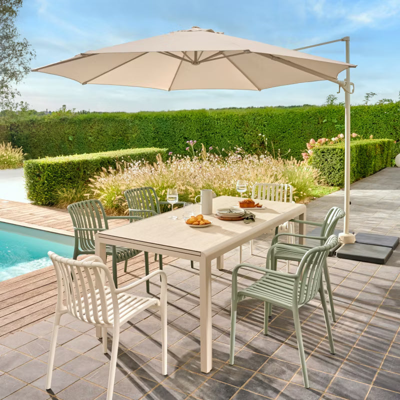 Parasol Brindisi Rund Ø350 cm Lysegrå
