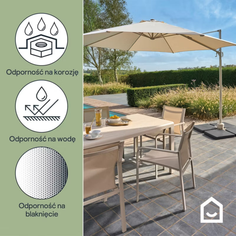 Parasol Brindisi Rund Ø350 cm Lysegrå