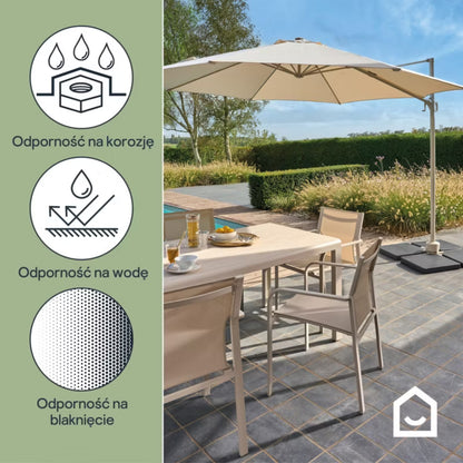 Parasol Brindisi Rund Ø350 cm Lysegrå