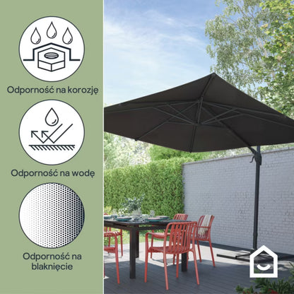Parasol Corby 3x3 m Antracit