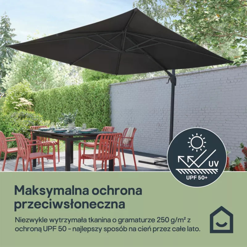 Parasol Corby 3x3 m Antracit