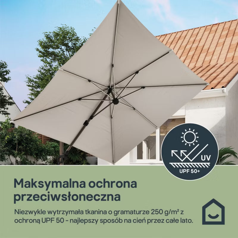 Parasol Corby 3x3 m LED Trælook