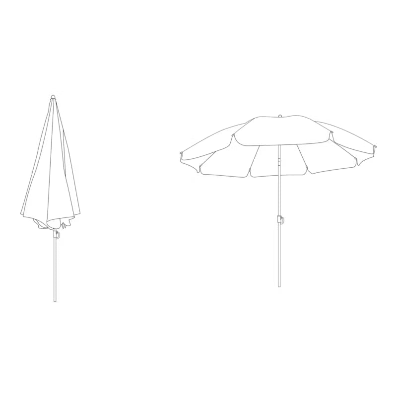 Parasol Curacao 180 cm Blå