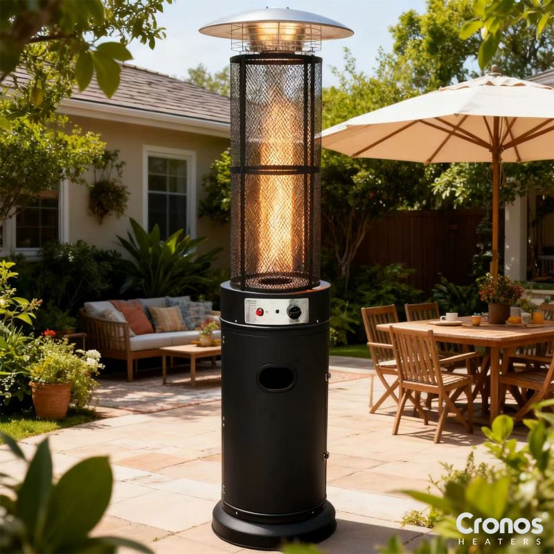 Gas Terrassevarmer Pyramide 11 kW Sort 183x46 cm