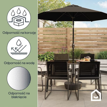 Parasol Kasane Rund Ø2,5 m Antracit