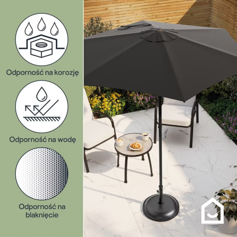 Parasol Kasane Rund 200 cm Antracit