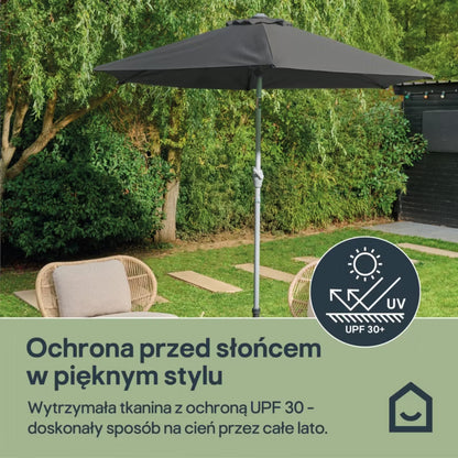 Parasol Kasane Rund 200 cm Antracit