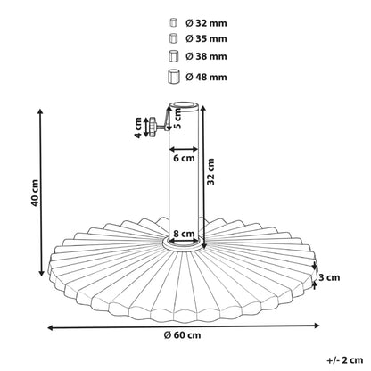 Parasolfod Carezza Ø60 cm Sort Stål