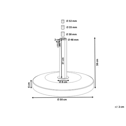 Parasolfod Craveggia Rund 50 cm Sølv 25 kg
