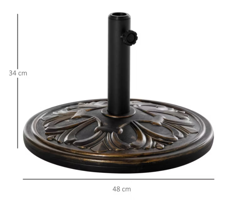 Parasolfod Ø48 cm Antik Messing 13 kg