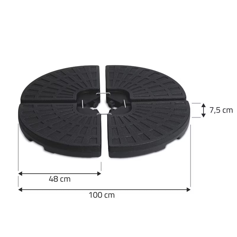Parasolfod Rund 100 cm Sort 489900
