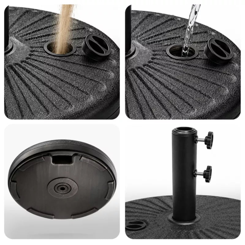 Parasolfod UB51 Ø51 cm Sort Plast