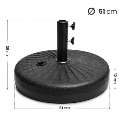 Parasolfod UB51 Ø51 cm Sort Plast