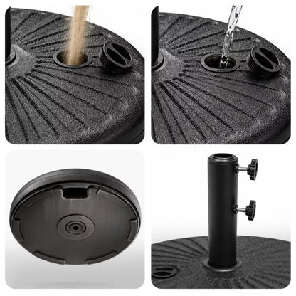 Parasolfod UB51 Ø51 cm Sort Plast