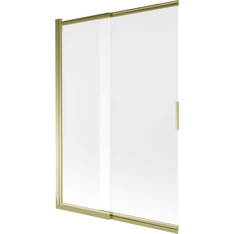 Mexen Fox 2-fløjet skydedørsvæg til badekar 120 x 150 cm frostet glas med guldfinish, 1 stk.