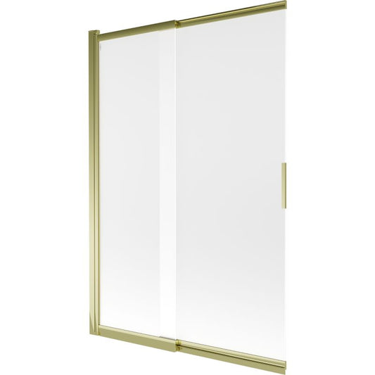 Mexen Fox 2-fløjet skydedørsvæg til badekar 120 x 150 cm frostet glas med guldfinish, 1 stk.