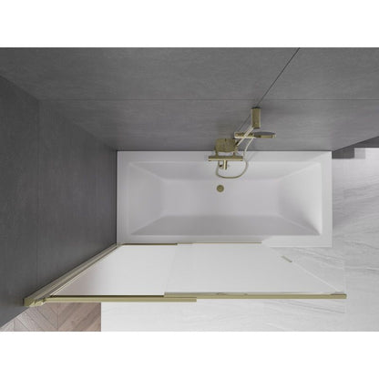 Mexen Fox 2-fløjet skydedørsvæg til badekar 120 x 150 cm frostet glas med guldfinish, 1 stk.
