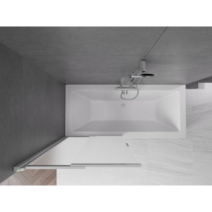 Mexen Fox 2-fløjet skydedør til badekar 85 x 150 cm frostet glas krom