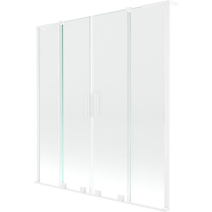 Mexen Velar L Duo 2-fløjet skydedør til badekar 140 x 150 cm transparent hvid 1 stk.