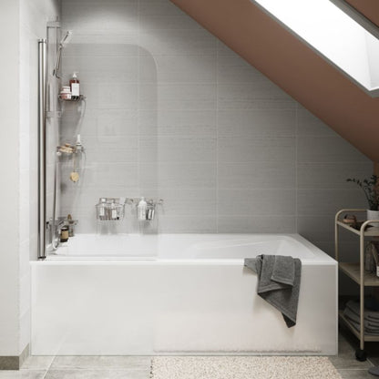 Badekarsskærm 1-delt 130x75 cm Transparent | 1142268C-76