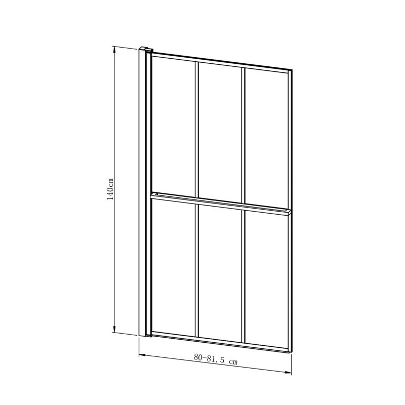 Badekarsskærm Svingbar 80x140 cm Sort | BS-BS-I100