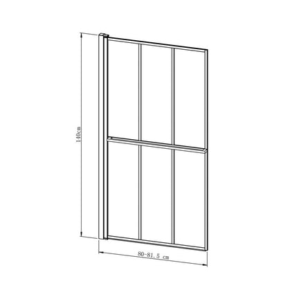 Badekarsskærm Svingbar 80x140 cm Sort | BS-BS-I100