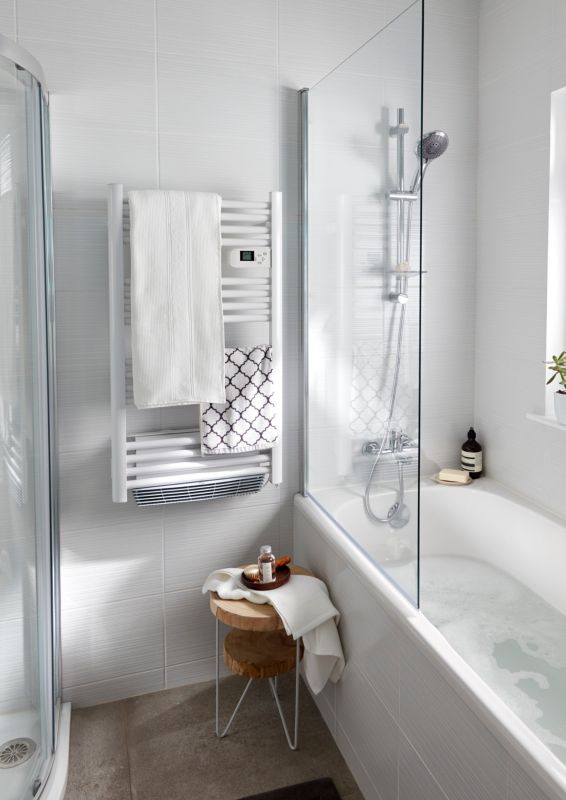GoodHome Calera 1-delt badekarsafskærmning 140 x 85 cm krom/transparent glas