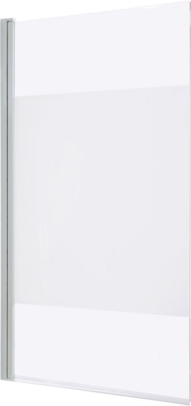 GoodHome Calera 1-delt badekarsafskærmning 140 x 85 cm med hvid dekor